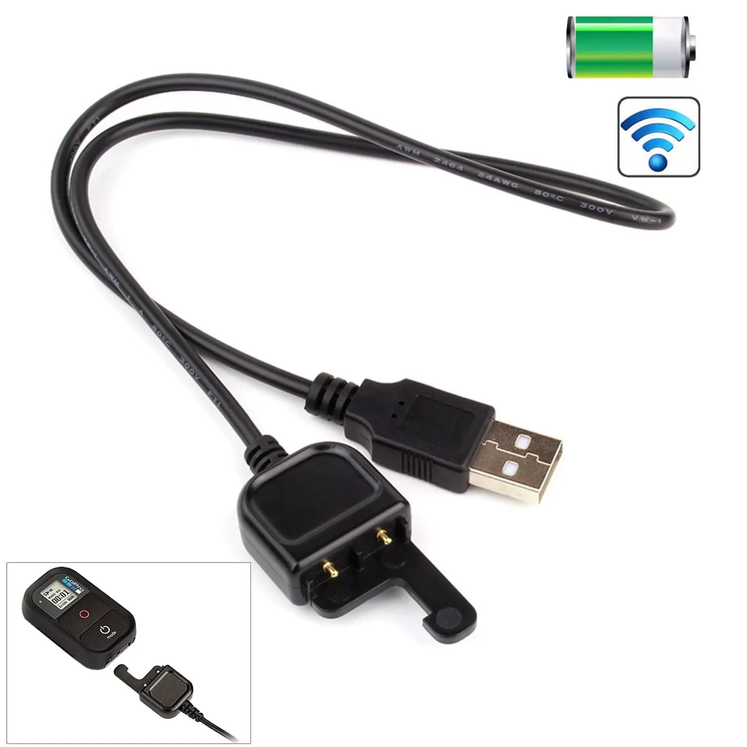 

Smart Accessories for GoPro Hero 3 USB Data Chargers WIFI Charging Cables with Remote Control Compatibility