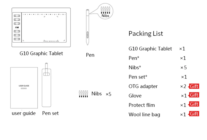 10x6" Professional Graphics Drawing Tablet 12 Express Keys 8192 Levels Battery-Free Stylus/30pcs Pen Refill Support PC/Laptop 10x6" Professional Graphics Drawing Tablet 12 Express Keys 8192 Levels Battery-Free Stylus/30pcs Pen Refill Support PC/Laptop