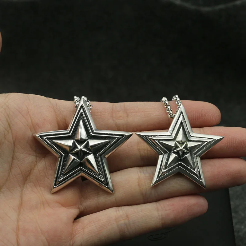 S925 Sterling Silver Pendant Creative Fashion Trendy Asian Five Point Star Men and Women European and American Personality Thai
S925 Sterling Silver Pendant Creative Fashion Trendy Asian Five Point Star Men and Women European and American Personality Thai