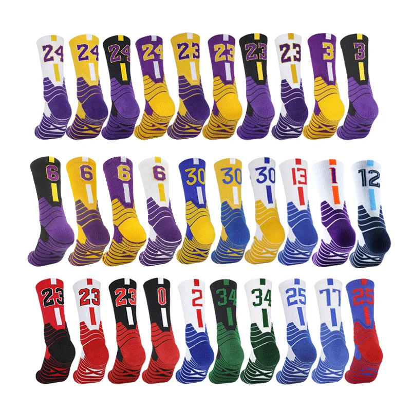 

Professional Star Basketball Socks Elite Thick Sports Socks Non-slip Breathable Durable Skateboard Towel Bottom Socks Stocking