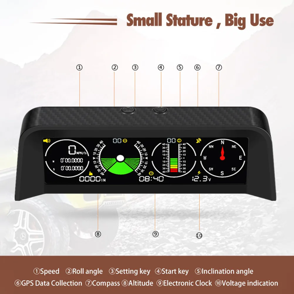 

Auto X90 Automotive Car Digital GPS Speedometer HUD MPH KM H Inclinometer -Compass 170x68x60mm Car Electronics Head-up Display