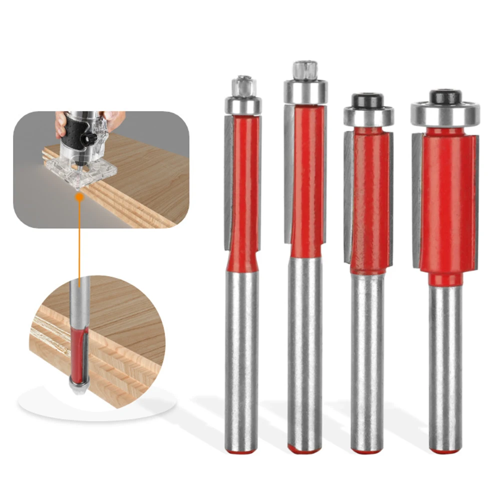 Shank Milling Cutter 6mm 6.35mm 1/4 Wood Carving Double Bearing Trimming Cutter Woodworking Engraving Straight Router Drill tool
Shank Milling Cutter 6mm 6.35mm 1/4 Wood Carving Double Bearing Trimming Cutter Woodworking Engraving Straight Router Drill tool