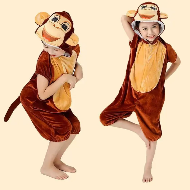 Brown Monkey Costume For Children Cute Halloween Animal Cosplay Suits School Cartoon Dance Performance Clothes Short Sleeve
Brown Monkey Costume For Children Cute Halloween Animal Cosplay Suits School Cartoon Dance Performance Clothes Short Sleeve