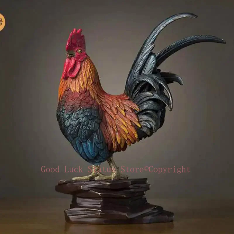 

TOP Decor Mascot 2024 HOME company SHOP Copper Fortune Wealth Rooster Sculpture talisman Business career prosperous GOOD luck