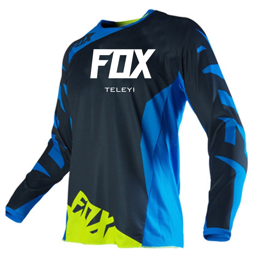 

2024 Men's Downhill Jerseys teleyi Fox Mountain Bike MTB Shirts Offroad DH Motorcycle Jersey Motocross Sportwear Clothing Bike