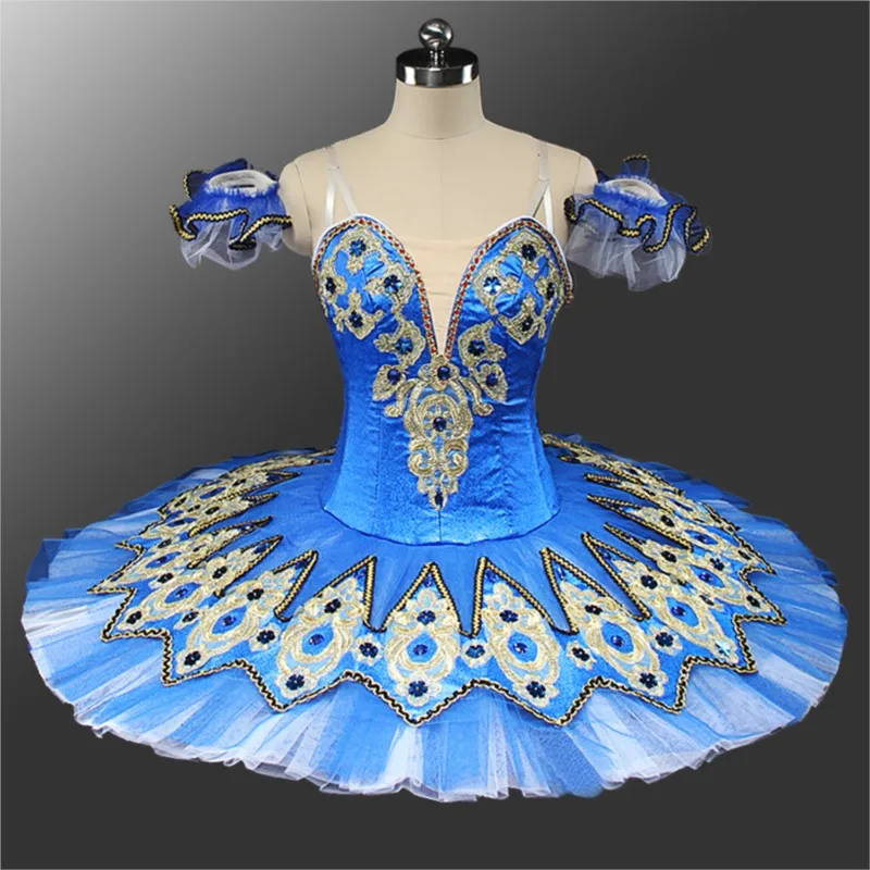 

Professional Custom Size Dance Performance Peacock Dress Blue Girls Ballet Tutu