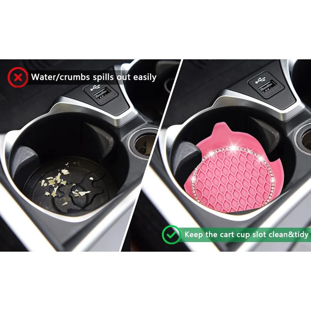 Car Cup Holder Coaster Round Set Silicone Soft Universal With Non-Slip Base 2Pcs Accessories Bling Car Flexible
Car Cup Holder Coaster Round Set Silicone Soft Universal With Non-Slip Base 2Pcs Accessories Bling Car Flexible