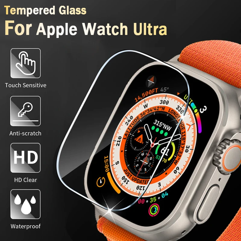 

Screen Protector For Apple Watch Ultra 2 49mm Accessories Anti-Scratch Waterproof Tempered Glass HD Full Film iWatch Ultra 49 mm