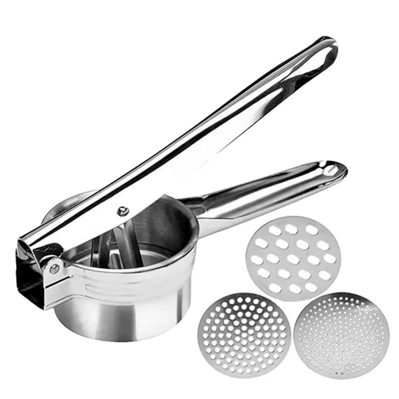 Potato Ricer Stainless Steel High Quality Potato Mashers Ricers Multipurpose Garlic Press Maker With 3 Interchangeable Discs
Potato Ricer Stainless Steel High Quality Potato Mashers Ricers Multipurpose Garlic Press Maker With 3 Interchangeable Discs