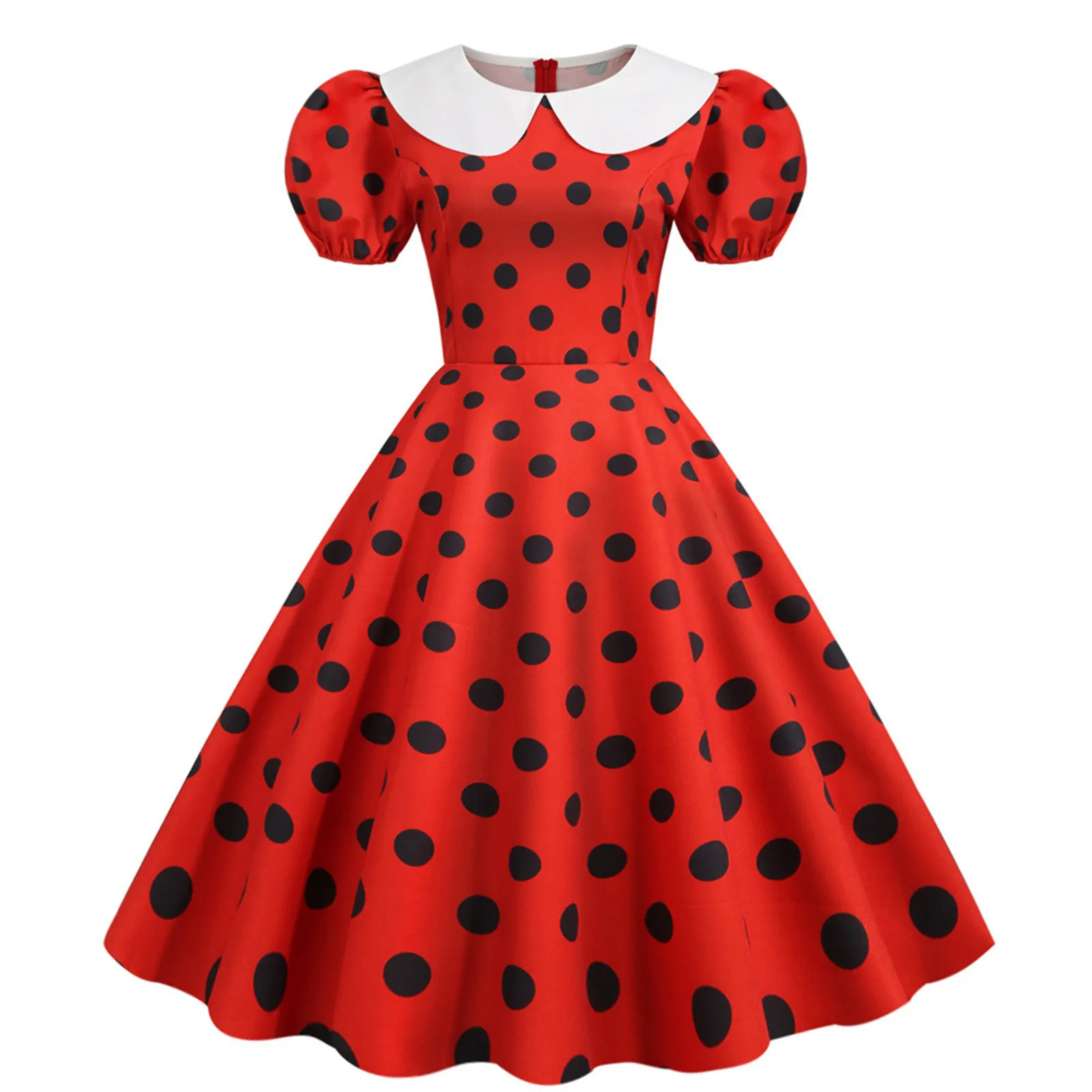 Women'S Polka Dot Short-Sleeved Doll Collar Fashion Print Party Hem Dress Formal Occasion Dresses Evening Dress Loose Y2k
Women'S Polka Dot Short-Sleeved Doll Collar Fashion Print Party Hem Dress Formal Occasion Dresses Evening Dress Loose Y2k