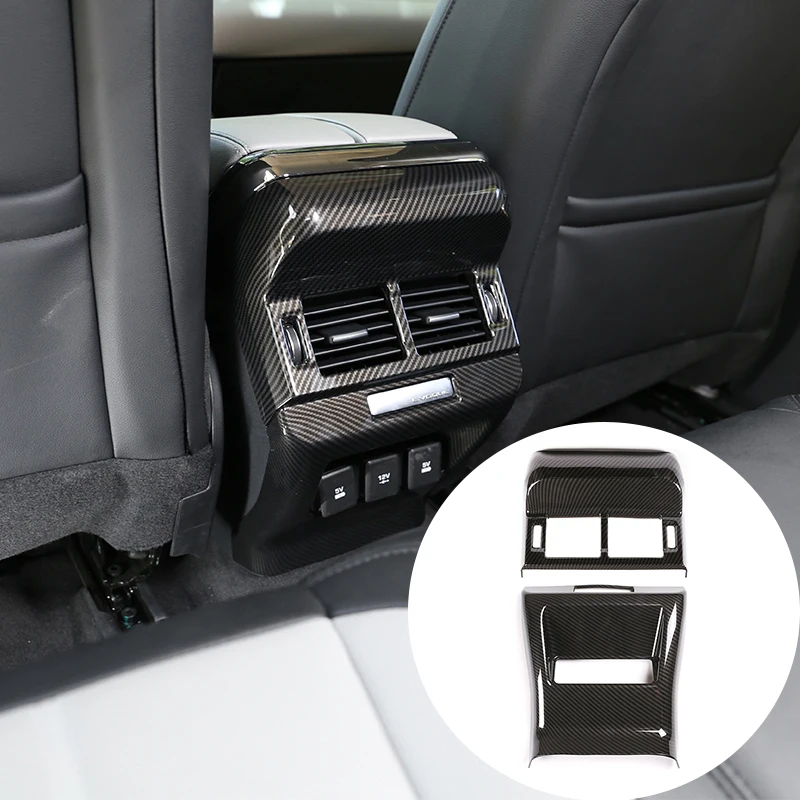 

For Land Rover Range Rover Evoque 2020 Carbon Fiber Color Car Rear Air Condition Outlet Frame Trim Abs Anti -Kick Cover Decals