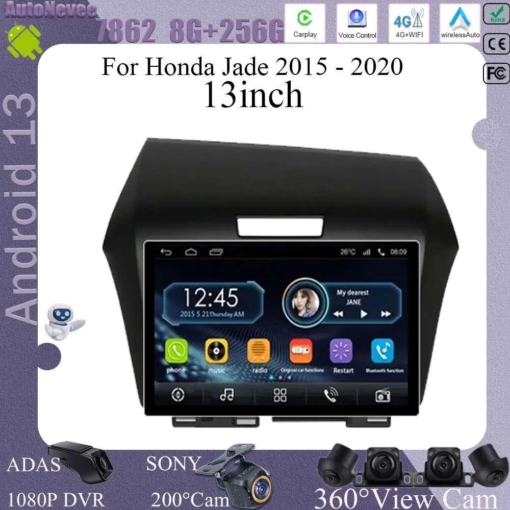 For Honda Jade 2015 - 2020 13‘’ Android Car Radio Multimedia Player GPS Head Unit Cam QLED Navigation Carplay Auto Bluetooth 5G
For Honda Jade 2015 - 2020 13‘’ Android Car Radio Multimedia Player GPS Head Unit Cam QLED Navigation Carplay Auto Bluetooth 5G