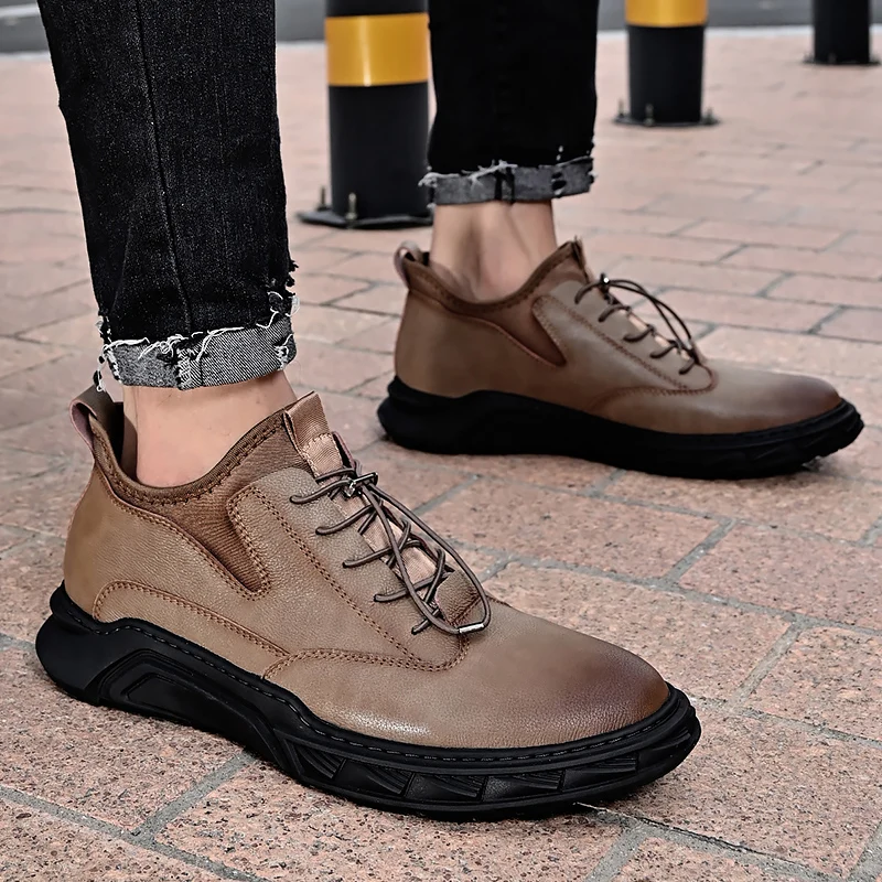 Men's Boots Autumn Winter Leather Thick-soled Boots Lace Up Chelsea Boots High-top Fashion Round Toe Tooling Youth Outudoor
Men's Boots Autumn Winter Leather Thick-soled Boots Lace Up Chelsea Boots High-top Fashion Round Toe Tooling Youth Outudoor