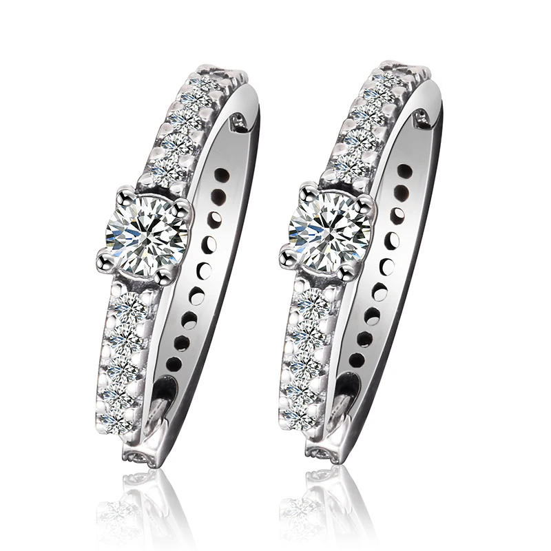 Sparkling Hoop Earrings Sterling Silver Jewelry For Woman DIY Earrings Wedding Party Make Up Accessories
Sparkling Hoop Earrings Sterling Silver Jewelry For Woman DIY Earrings Wedding Party Make Up Accessories