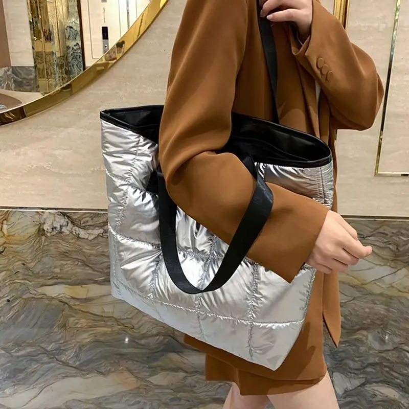 

Зимние сумки через плечо-большая сумка-тоут Для женщин-пуховая сумка с большой емкостью-практичная и модная для женщин и девушек