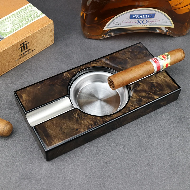 Portable Cigar Ashtray Personality Stainless Steel 2 Slot Ashtray Solid Wood Cigar Ashtray for Car Office Home GIFT for Father
Portable Cigar Ashtray Personality Stainless Steel 2 Slot Ashtray Solid Wood Cigar Ashtray for Car Office Home GIFT for Father
