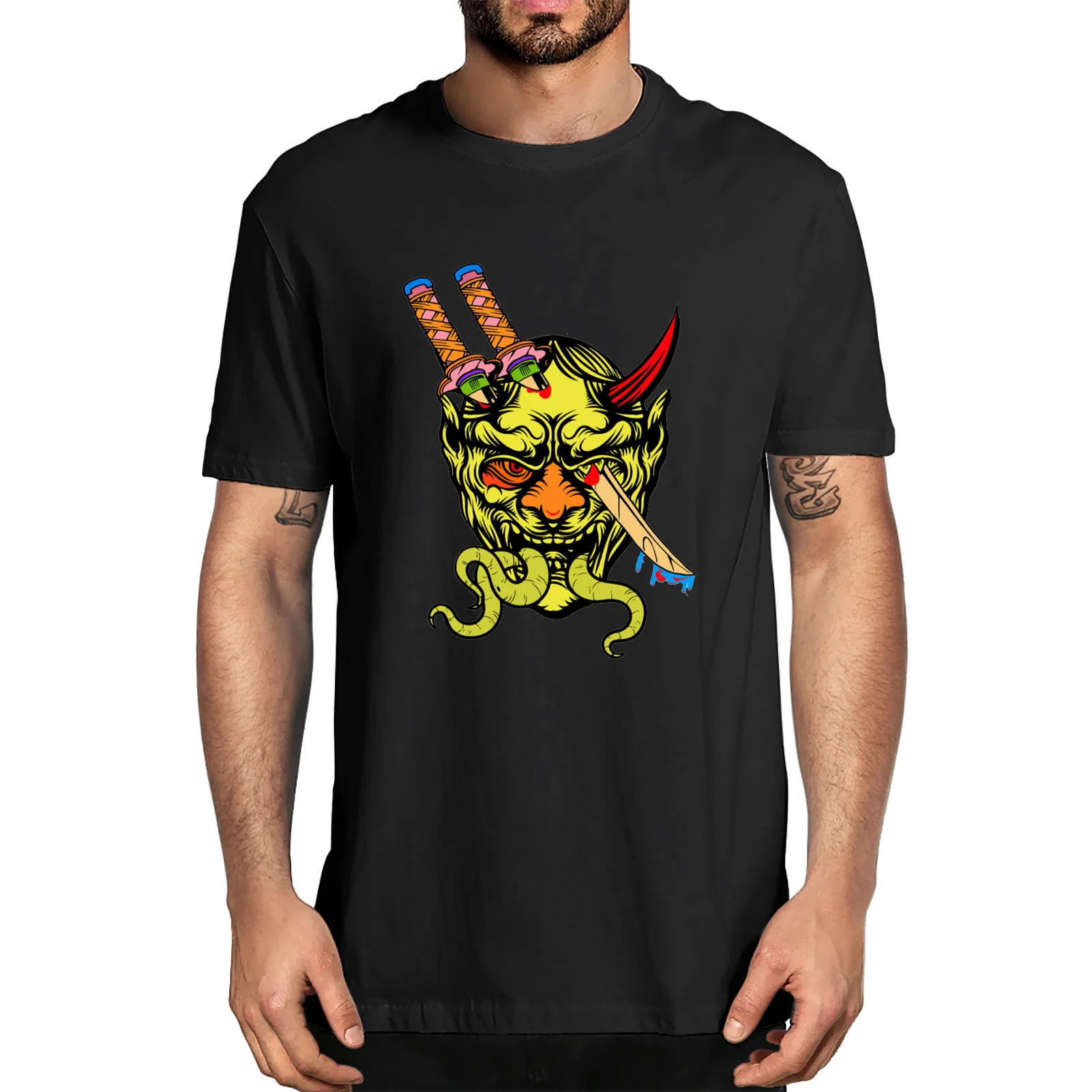 Unisex Samurai Sword That Kills Evil Demons Devil Face Men's100% Cotton Japan Streetwear T-Shirt Women Top Tee Gifts Classic
Unisex Samurai Sword That Kills Evil Demons Devil Face Men's100% Cotton Japan Streetwear T-Shirt Women Top Tee Gifts Classic