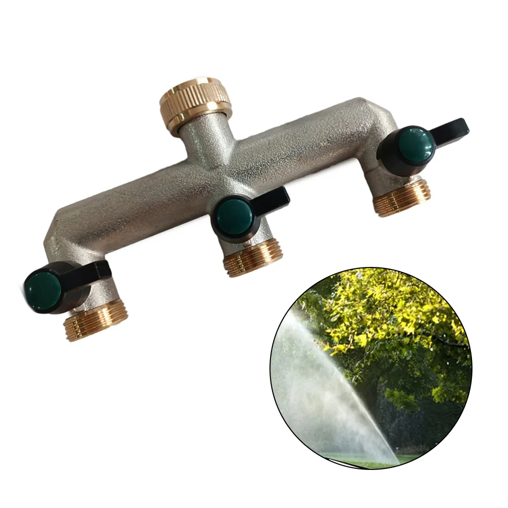 

Garden Hose Tap Splitter Brass 3/4" 3 Way Hose Diverter Faucet Connection With 3 On/Off Valve Garden Irrigation Watering Supply