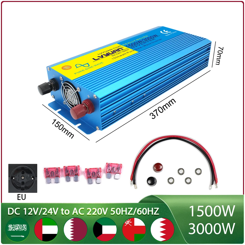 Universal Inverter DC 12V 24V to 220V-240V LCD Screen Inverter 3000W Pure Sine Waveform Power Converter EU 50/60HZ
Universal Inverter DC 12V 24V to 220V-240V LCD Screen Inverter 3000W Pure Sine Waveform Power Converter EU 50/60HZ
