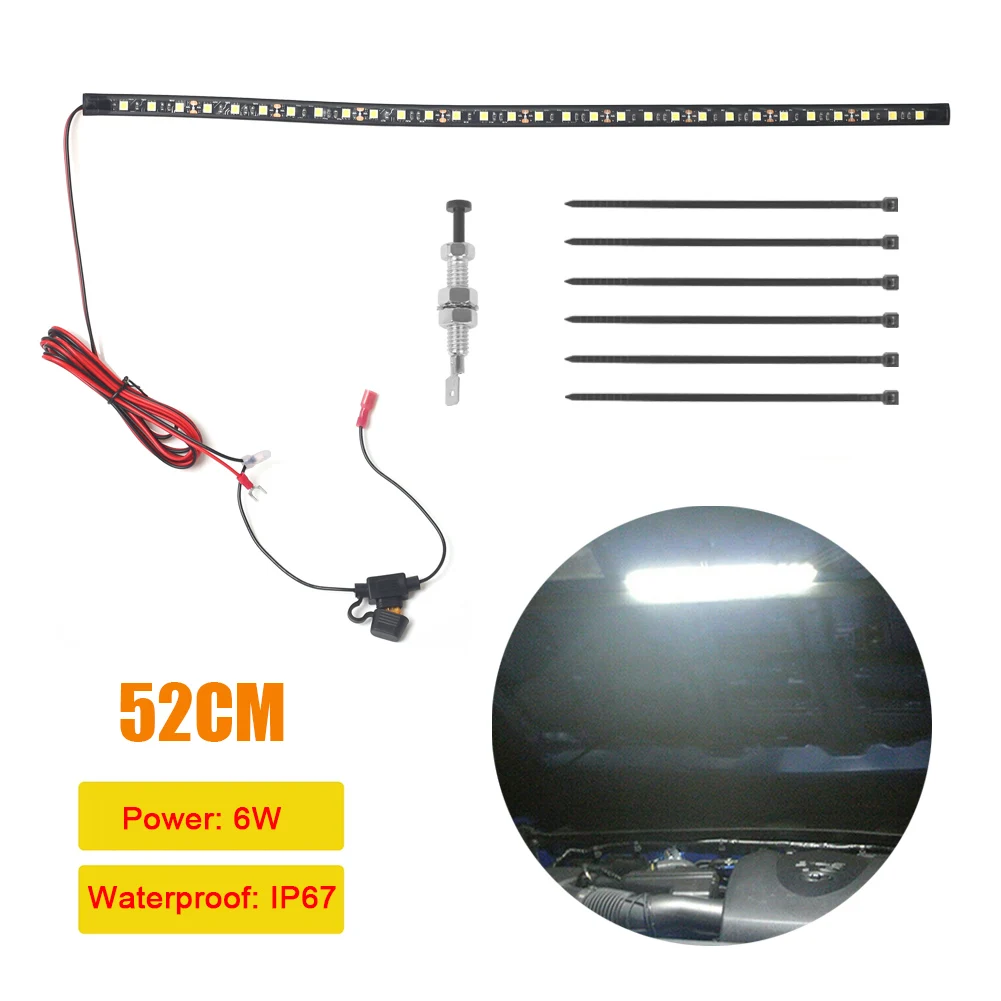 52cm SUV Pickup Under Hood 5050 LED Light Strip with Auto On/Off Switch Car Repair Work Light for Car Offroad
52cm SUV Pickup Under Hood 5050 LED Light Strip with Auto On/Off Switch Car Repair Work Light for Car Offroad