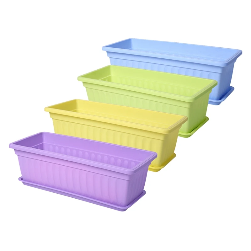 4 Packs 17 Inches Flower Window Box Plastic Vegetable Planters For Windowsill, Patio, Garden, Home Decor, Porch
4 Packs 17 Inches Flower Window Box Plastic Vegetable Planters For Windowsill, Patio, Garden, Home Decor, Porch