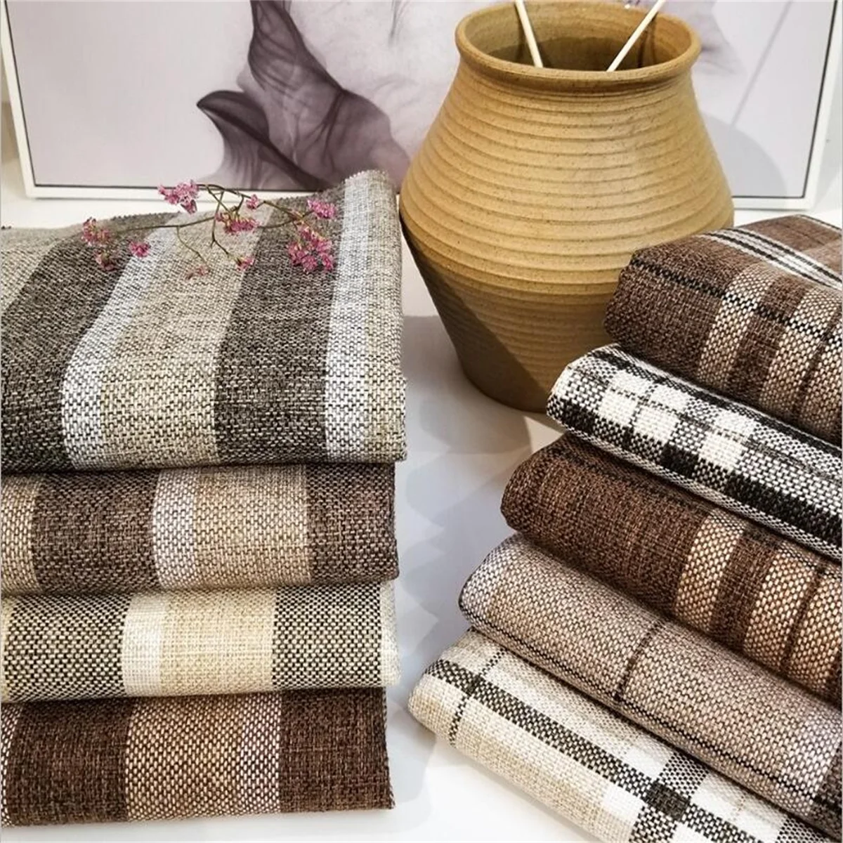 Plain striped Plaid burlap fabric for Sofa cloth tablecloth home decorative curtain dress DIY sewing material by the meter
Plain striped Plaid burlap fabric for Sofa cloth tablecloth home decorative curtain dress DIY sewing material by the meter