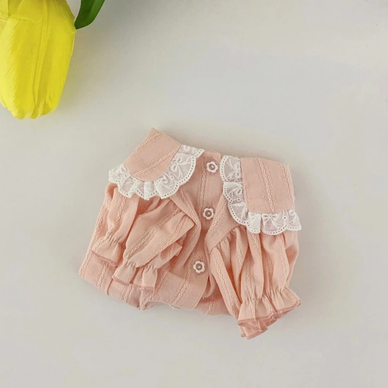 Lace-trimmed Shirt For Dog - Sweet Pastel Colors Lace-trimmed Shirt For Dog - Sweet Pastel Colors