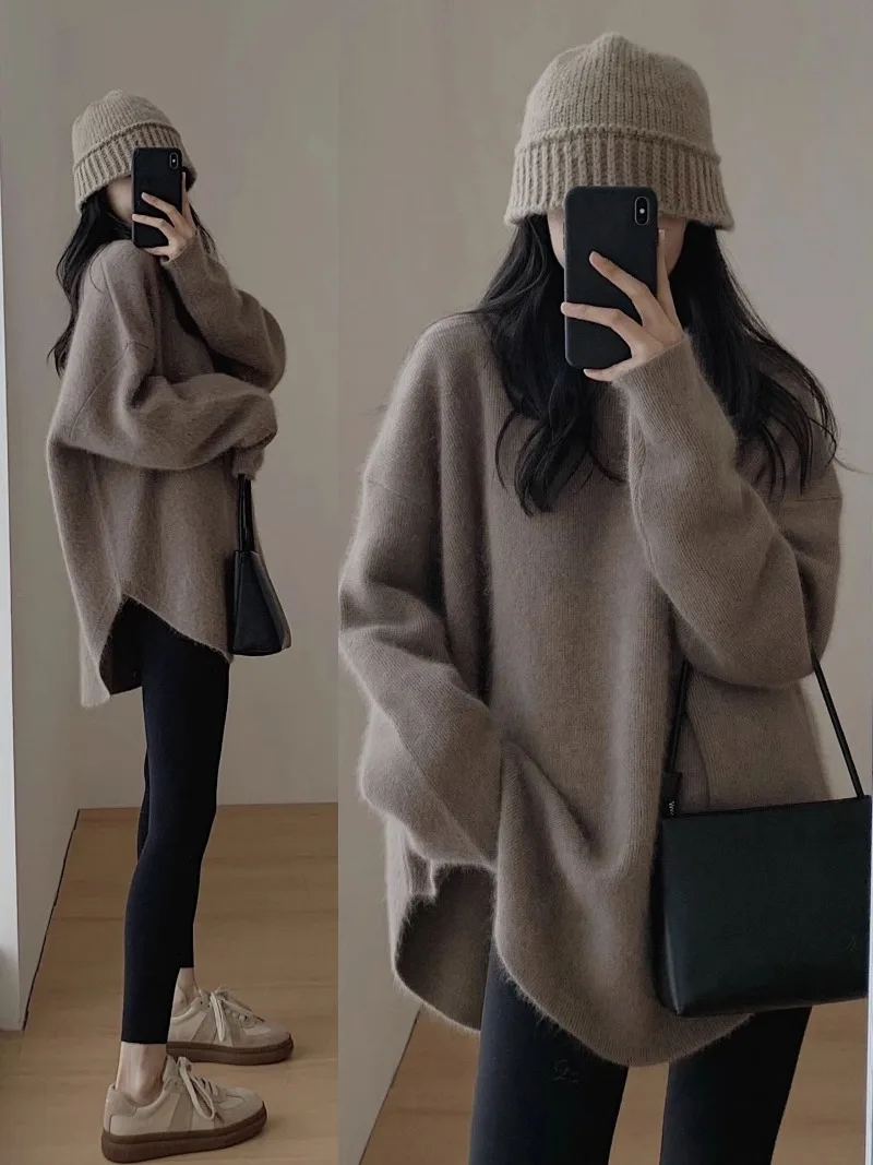 Raccoon Wool Jumper for Women Autumn and Winter Wear Mid-length 2023 Fashion Korean Lazy Retro Split Knitwear Winter Thickening
Raccoon Wool Jumper for Women Autumn and Winter Wear Mid-length 2023 Fashion Korean Lazy Retro Split Knitwear Winter Thickening