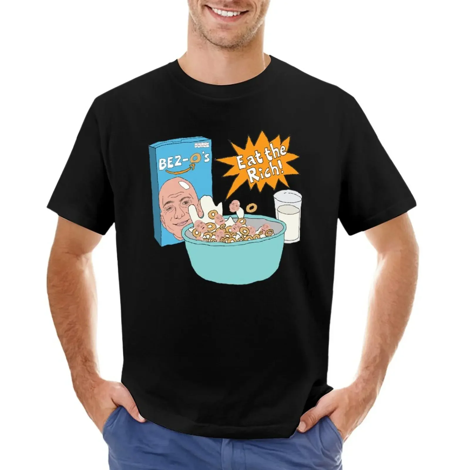 

Bez-O's breakfast cereal T-Shirt oversized plus sizes mens graphic t-shirts