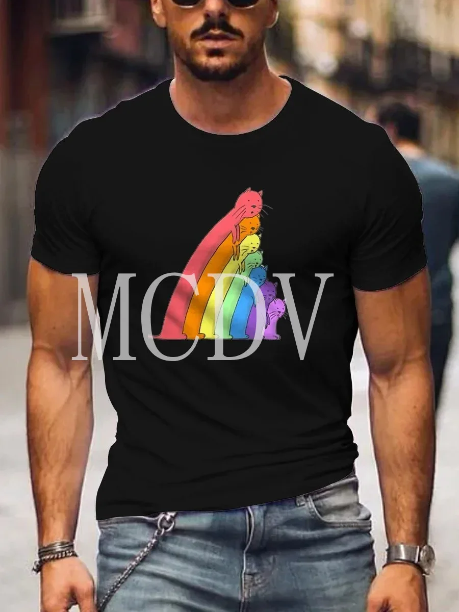 2023 Summer Men's Printed Casual Crew Neck Short Sleeve T-Shirt Rainbow Cat 3D Printed T Shirt
2023 Summer Men's Printed Casual Crew Neck Short Sleeve T-Shirt Rainbow Cat 3D Printed T Shirt