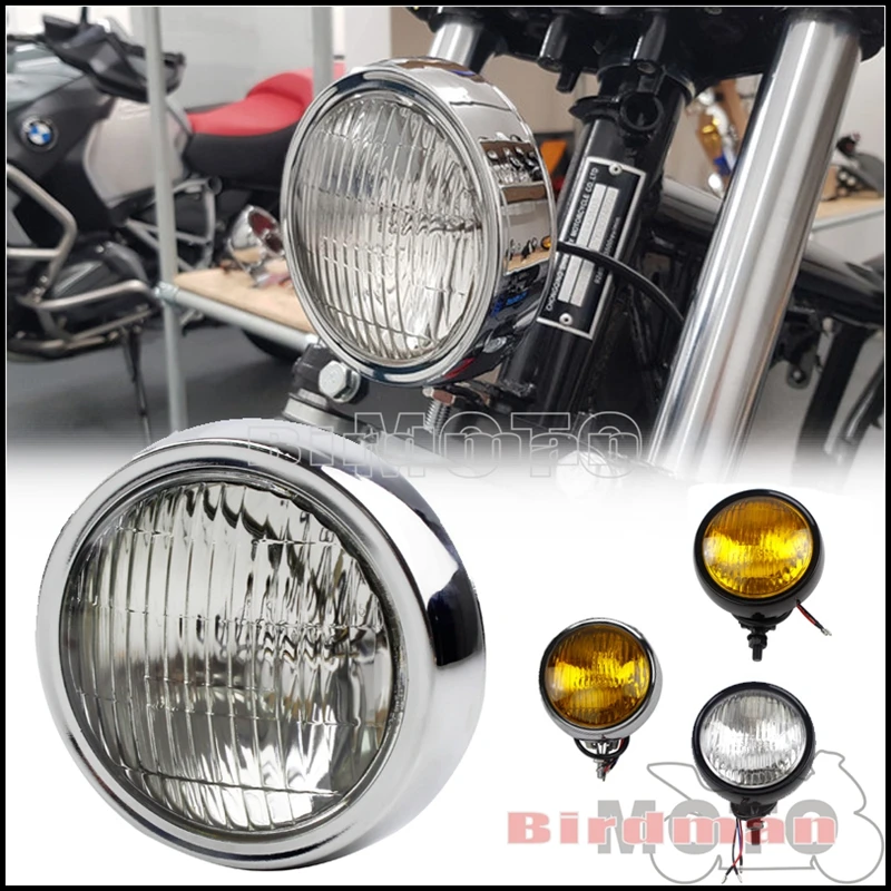 

Universal Motorcycle 4.5 Inch Headlight Vintage Round Headlamp For Harley Honda Yamaha Suzuki Kawasaki Bobber Chopper Cafe Racer