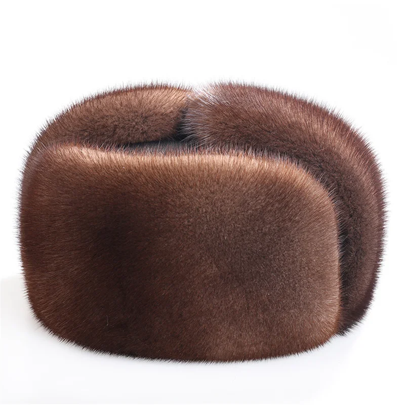 

2023 New Hot Sale Autumn Winter Mink Leather Men's Casual Hat Mink Leather Hat Lei Feng Real Leather Hat Free Delivery For Men