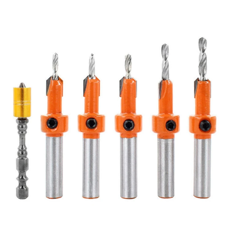 6PC Woodworking Countersink Drill Taper Hole Drill Hole Opener Set Hexagon Screw Hardware Tools Set Countersink Drill.
6PC Woodworking Countersink Drill Taper Hole Drill Hole Opener Set Hexagon Screw Hardware Tools Set Countersink Drill.