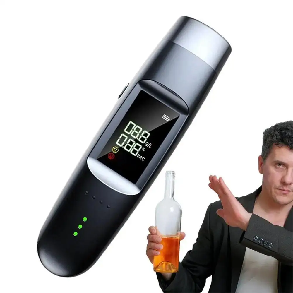 

Portable Non-contact Alcohol Tester Breathalyzer Rechargeable With LED Screen Digital Display Automatic Breath Alcohol Test Tool