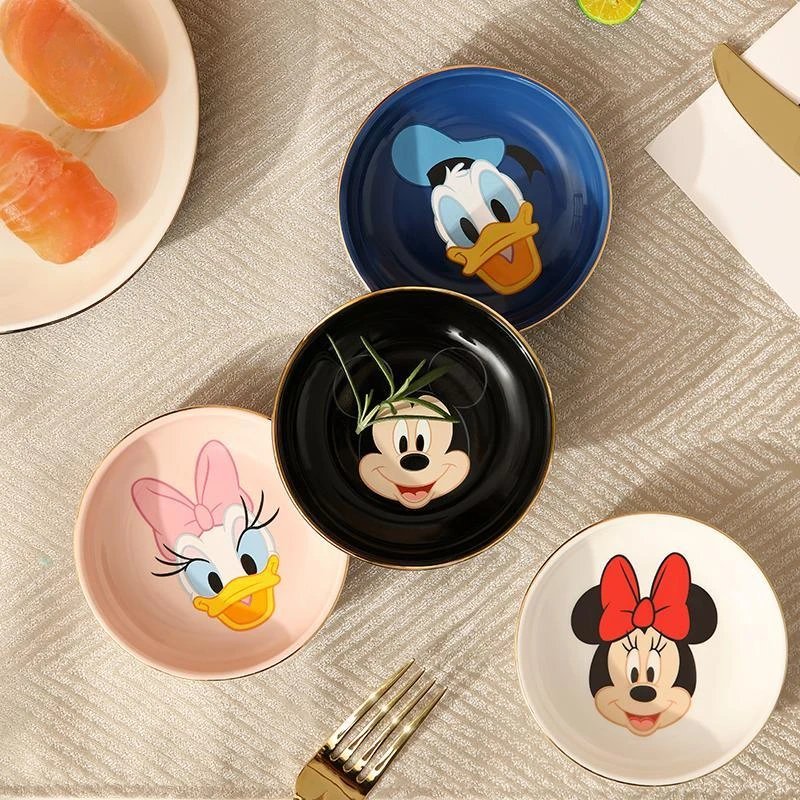 

Disney Mickey Mouse Minnie Mouse Donald Duck Daisy creative kawaii anime character dipping dish cute simple cartoon small dish