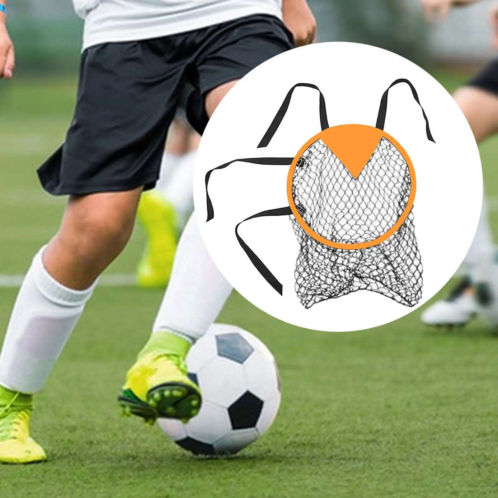 

Football Training Net Easy to Attach and Detach Dia.45cm Adjustable Straps Soccer Goal Target Net for Sports Field Outdoor