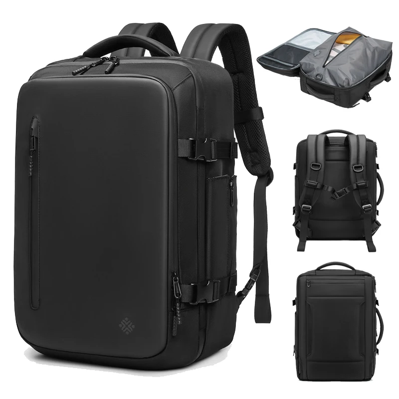 

Men's backpack, travel laptop bag, waterproof women's backpack, business black high-capacity vacuum backpack compression