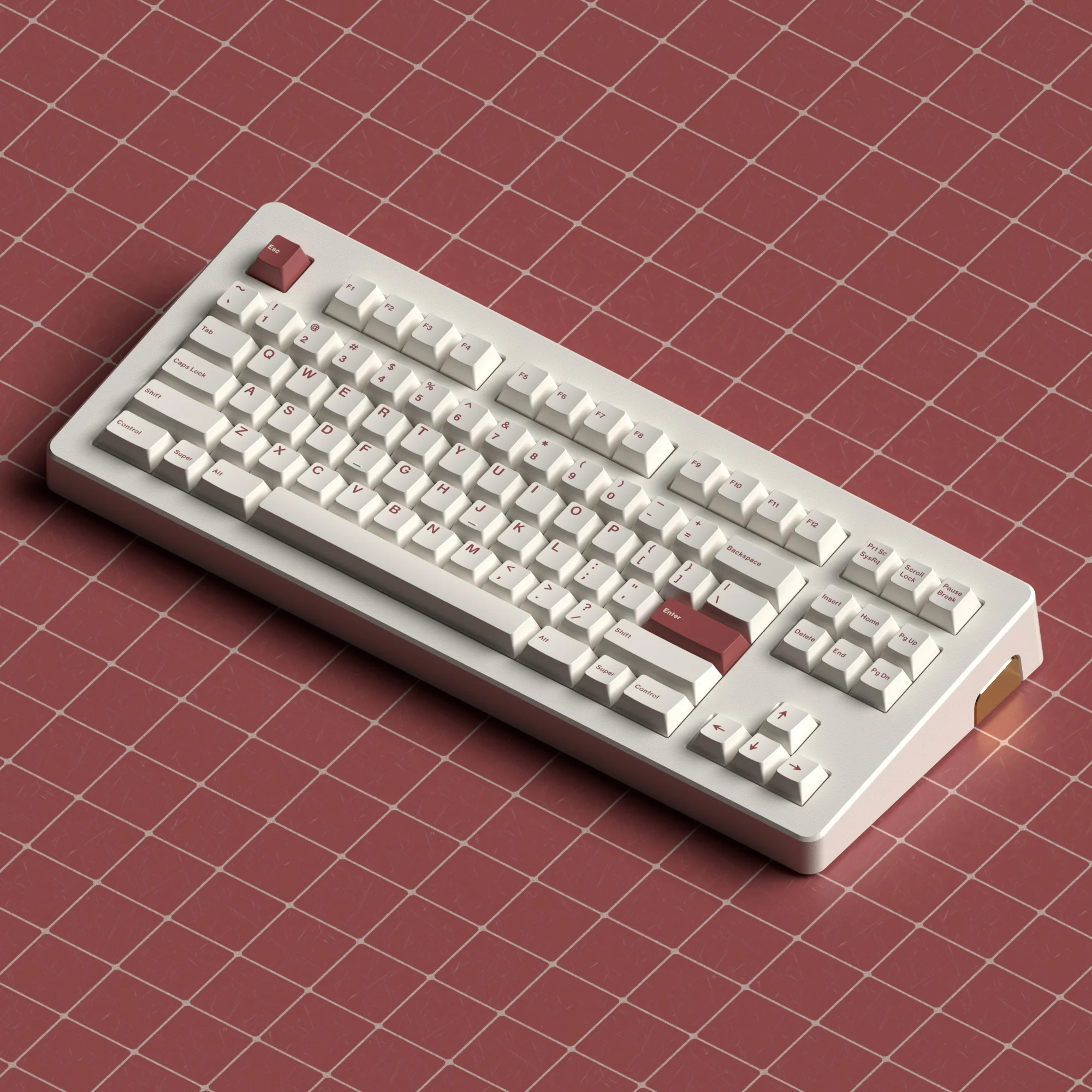 

131 Keys Red And White ROW Keycap Cherry Profile PBT Dye Subbed Key Caps For MX Switch Fit 61/64/68/87/96/104/108 Keyboard