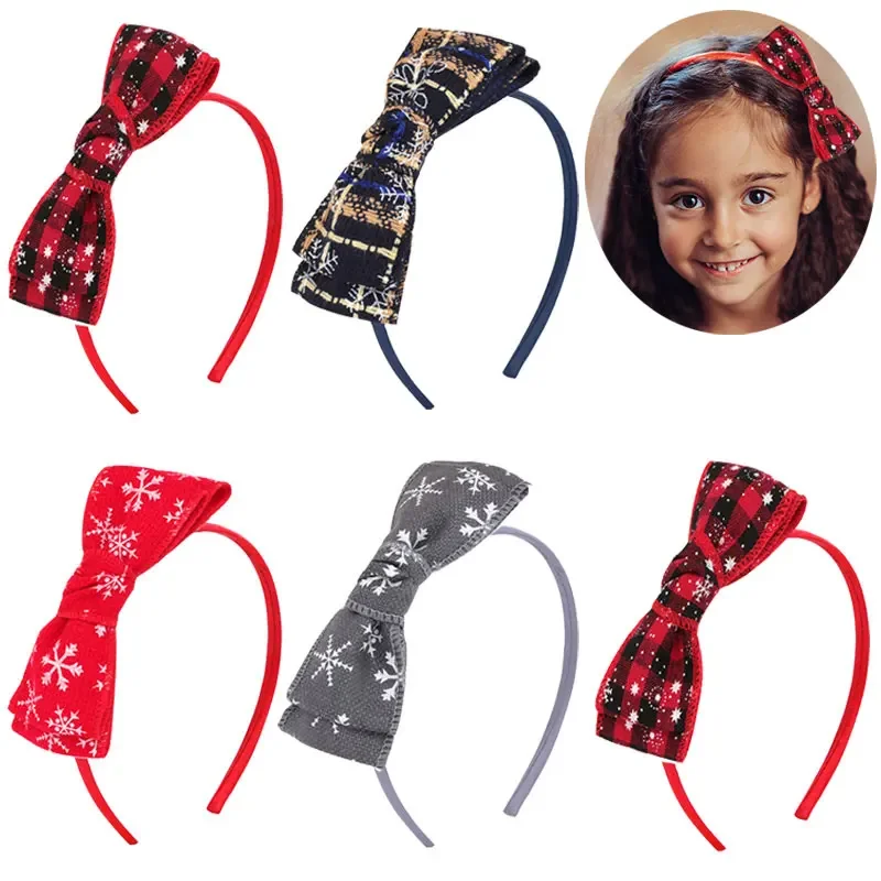 

Модные рождественские повязки на голову для девочек, обруч для волос со снежинками, Нескользящие Детские Рождественские подарки, милые аксессуары для волос