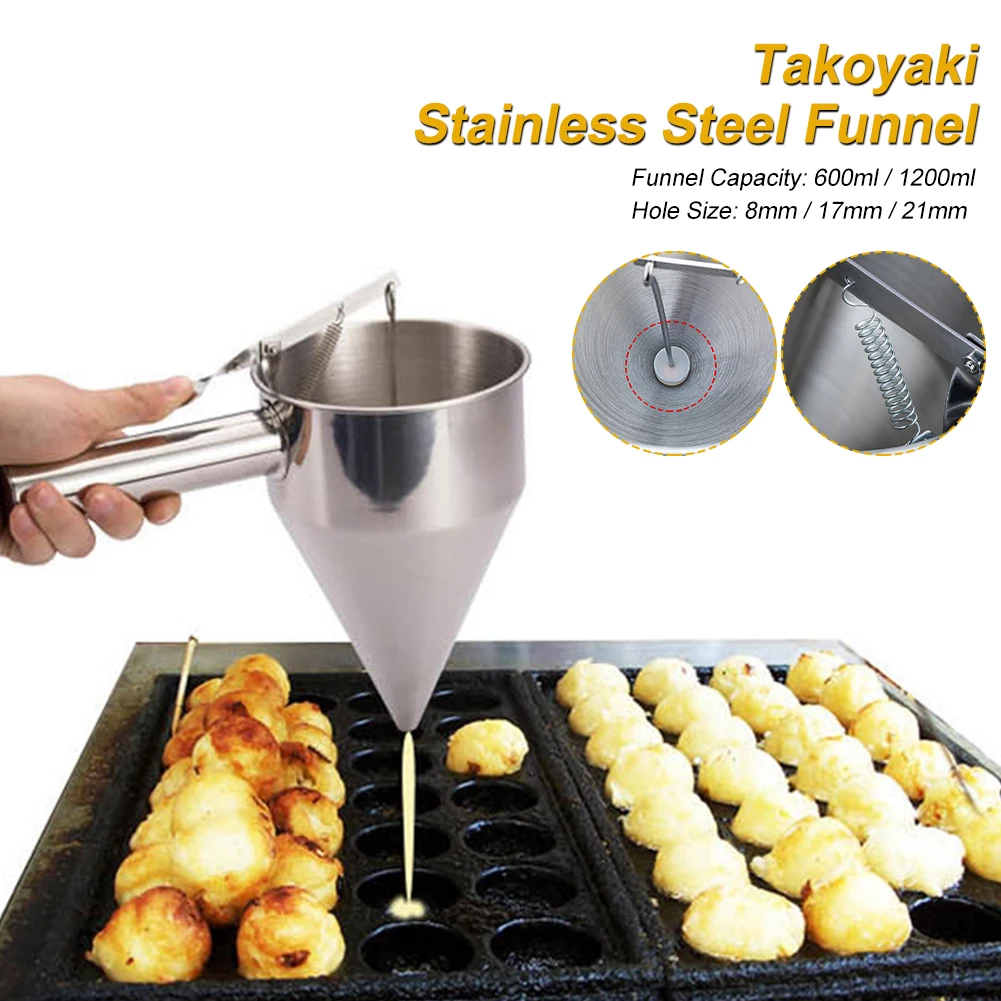 Stainless Steel Pancake Batter Dispenser Octopus Ball Funnel with Handle Silicone Stopper Plug Detachable Handle Waffle Maker
Stainless Steel Pancake Batter Dispenser Octopus Ball Funnel with Handle Silicone Stopper Plug Detachable Handle Waffle Maker