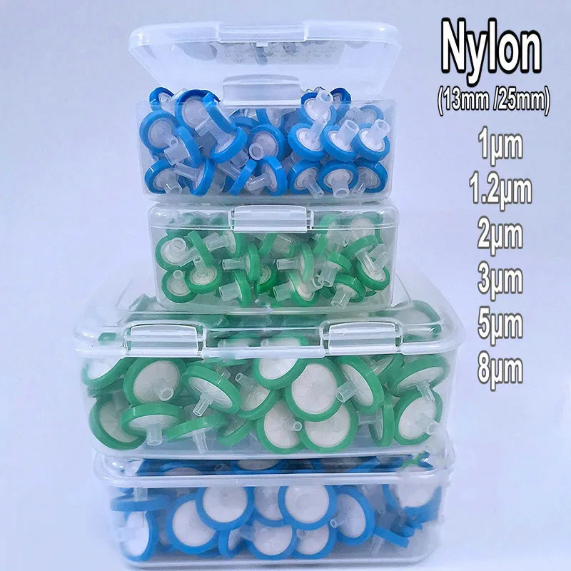 100pcs Lab Large Aperture Nylon Microporous Membrane Syring Filter, 13/25mm 1 2 3 5 8um Micron Organic Needle Filter
100pcs Lab Large Aperture Nylon Microporous Membrane Syring Filter, 13/25mm 1 2 3 5 8um Micron Organic Needle Filter