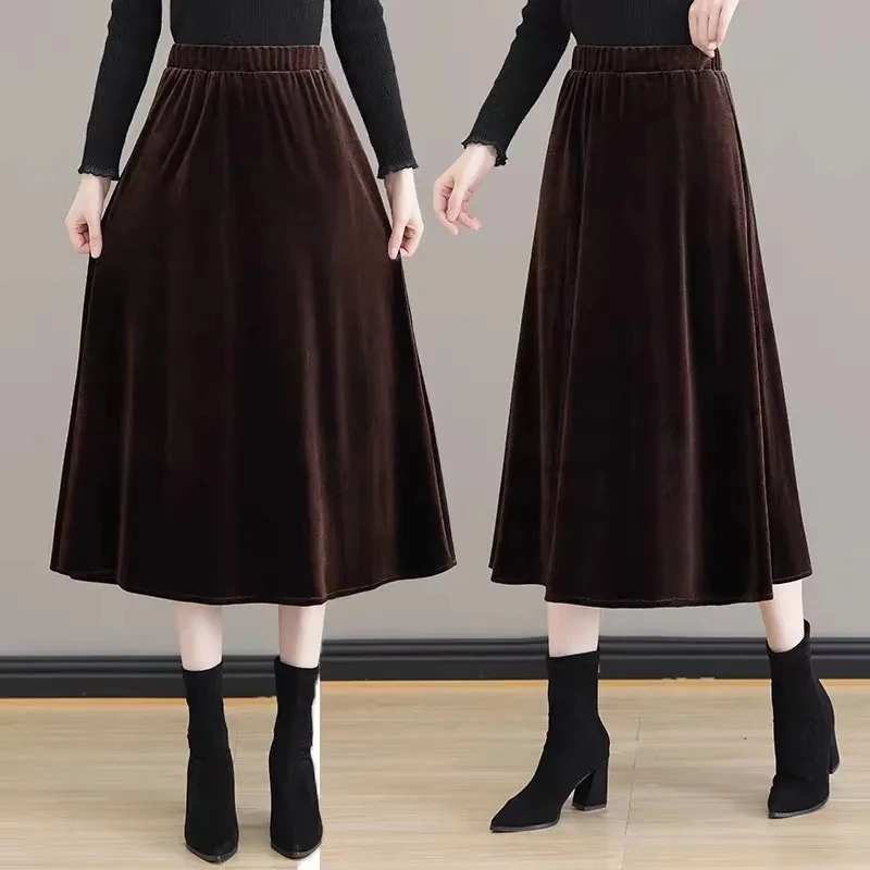 2024 New Spring Elegant Golden Velvet Skirt For Women Clothing Autumn Winter Elasticity High Waisted Skirts A-line Wrap Skirt 92
2024 New Spring Elegant Golden Velvet Skirt For Women Clothing Autumn Winter Elasticity High Waisted Skirts A-line Wrap Skirt 92