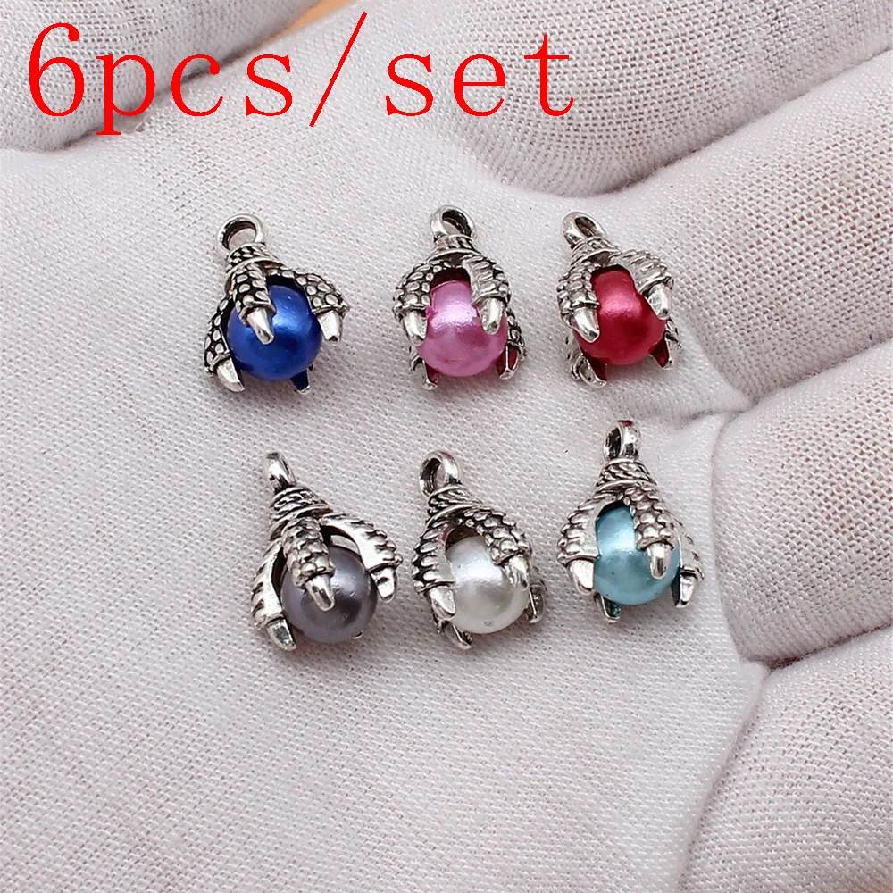 

Eagle Claw With Ball Charms For Jewelry Making Keychain Pendant Wholesale 6pcs/set