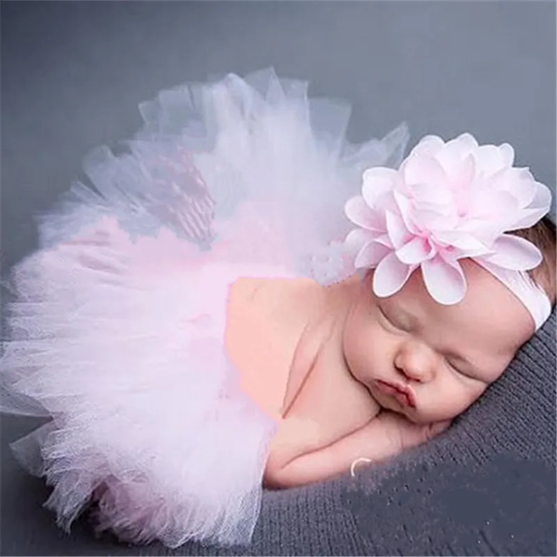 

Pettiskirt Newborn Photography Props Infant Costume Outfit Princess Skirt Headband Baby Photography Props 1-3 Months Baby New