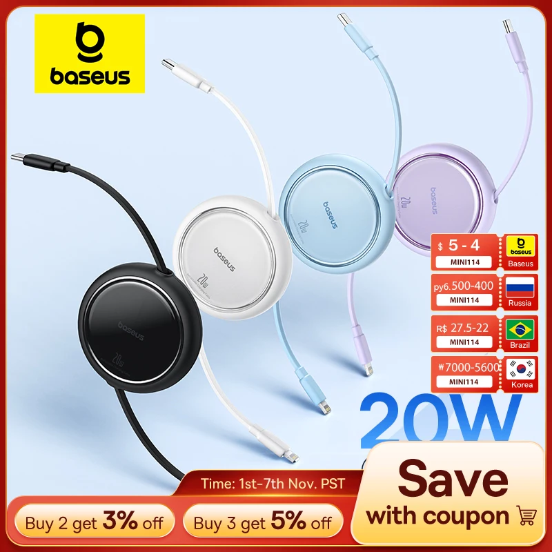 Bas192.- Câble USB de type C rétractable, charge rapide, données, fil PD 20W, iPhone 14 13 12 Pro Max iPad Macbook 1