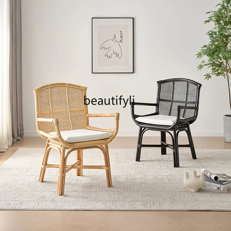 yj Japanese-Style Real Rattan Chair Natural Rattan Backrest Chair Retro Leisure Chair Single Rattan Chair
yj Japanese-Style Real Rattan Chair Natural Rattan Backrest Chair Retro Leisure Chair Single Rattan Chair
