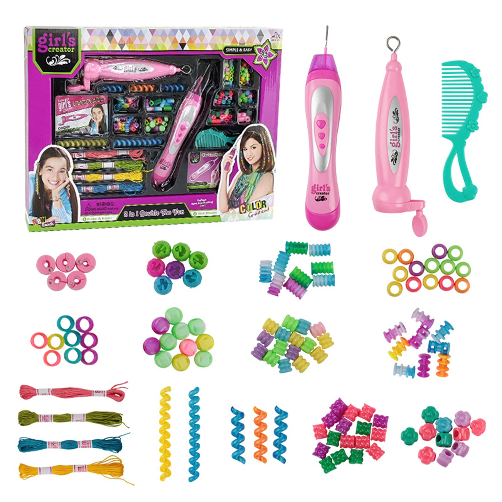 Hair Braiding Machine Portable Hair Braider Machine Hair Styling DIY Convenient Twist Braid Hair Braiding Tools With Comb Rope
Hair Braiding Machine Portable Hair Braider Machine Hair Styling DIY Convenient Twist Braid Hair Braiding Tools With Comb Rope