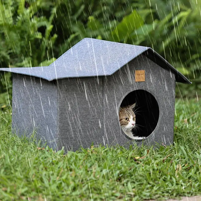 

Pet Outdoor House Portable cat Cave Bed Breathable Kitten Kennel Rainproof Thickened Cat Nest tent Cabin pet winter supplies