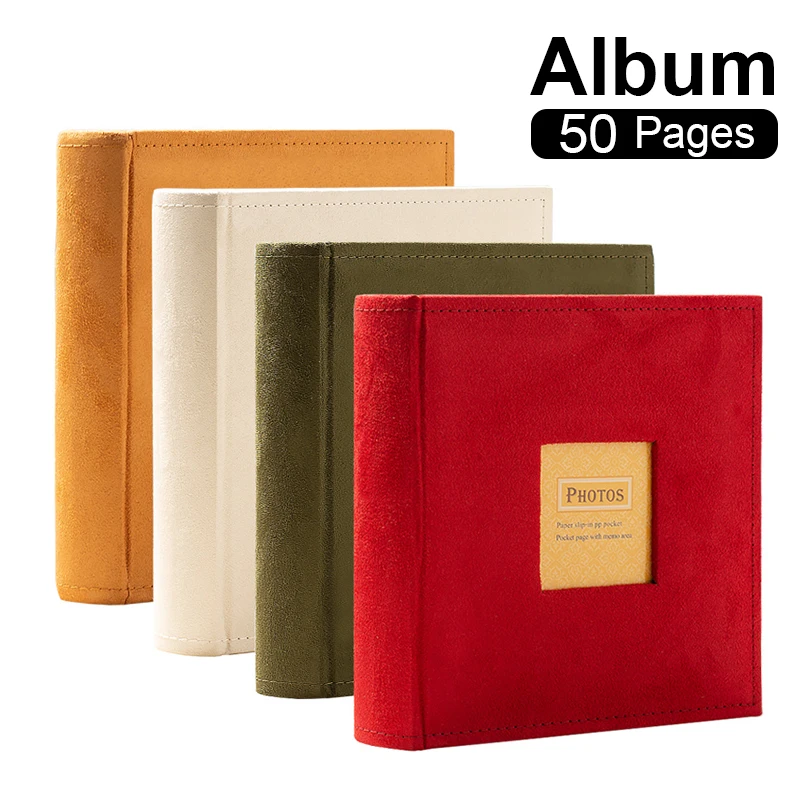 

6-дюймовый фотоальбом 200, альбом для хранения фотографий, скрапбукинг, записная книжка, записная книжка для семейных воспоминаний, свадебный альбом, 4 цвета