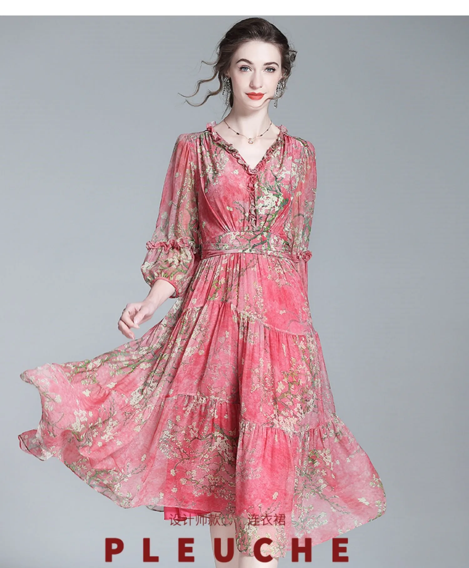Women Embroidery Floral Silk Ruffled V-Neck Sexy Midi Summer Beach Style Butterfly Slevee 2024 Korean Elegant Dress
Women Embroidery Floral Silk Ruffled V-Neck Sexy Midi Summer Beach Style Butterfly Slevee 2024 Korean Elegant Dress
